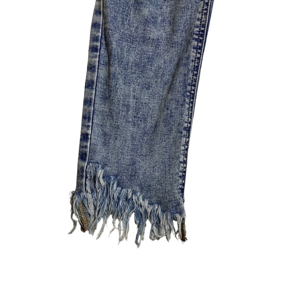 Free People Great Heights Acid Wash Fray Hem Skinny Jeans Stretch Distressed 27 - Picture 5 of 16